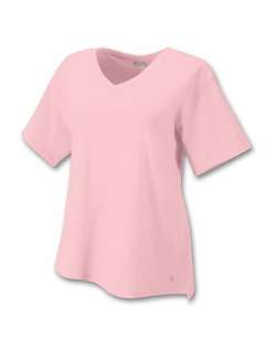 Champion Cotton Jersey V Neck Womens Plus Size T Shirt   style 21737 