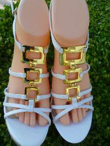 WHITE LADY WEDGE SANDALS SHOES SIZE 6.5 10  