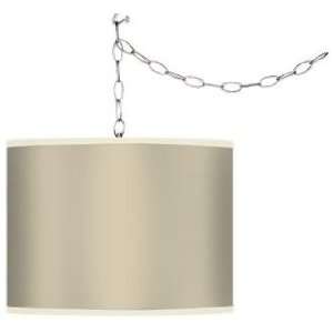  Softer Tan Giclee Swag Style Plug In Chandelier