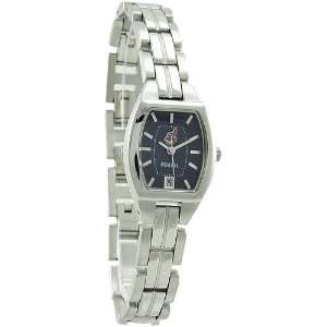MLB Fossil Cleveland Indians Ladies Stainless Steel Cushion Watch 