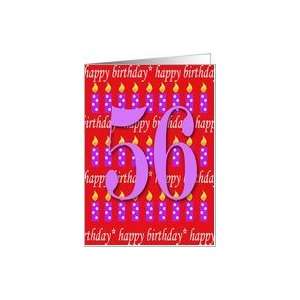  56 Years Old Lit Candle Happy Birthday Card Toys & Games