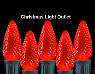 25 C7 Red RETRO FIT LED Christmas Party Light BULBS Set  