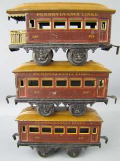 Vintage Bing Cast Iron 1012 Locomotive w/ Cars + Track  