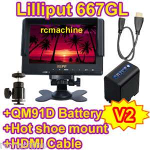 Lilliput 7 667GL LCD HD Camera Monitor HDMI+Battery++  