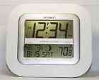 NEW White SkyScan Atomic Digital Clock Indoor Outdoor Temp Sensor