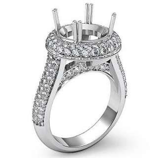 49ct Diamond Ring Round Semi Mount Pave Platinum s5.5 Engagement 