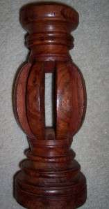 INDIA WOOD CANDLESTICK RELIGIOUS ALTAR CANDLE HOLDER  