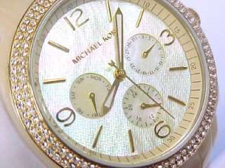   Kors Womens Crystal Wristwatch; Horn Bone Plastic MK 5087 NEW  
