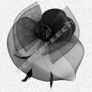 Feather Clip Mini Top Hat Fascinator Burlesque Cocktail  