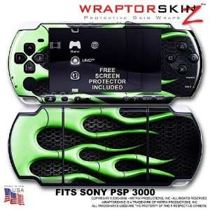  Metal Flames Green WraptorSkinz Skin and Screen Protector Kit 