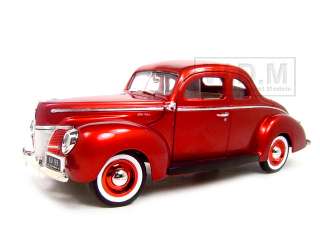 1940 FORD COUPE METALLIC RED 118 DIECAST MODEL CAR  