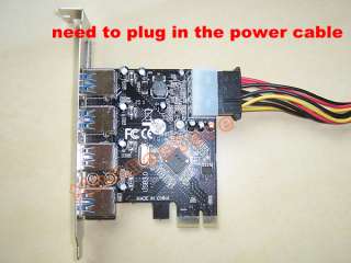 NEW PCI E Express USB 3.0 4 Port Card Super Speed 5Gb/s  