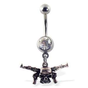  Skull and guns belly ring Jewelry