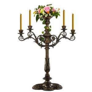  Large Baroque Style Candle Holder and Flower Pot (Bronze 