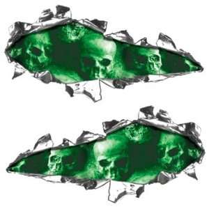  Ripped Design with Green Skulls   3 h x 6 w Everything 