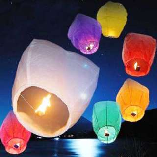 10×8 COLOR LARGE Lanterns Chinese paper sky candle wed flying Party 