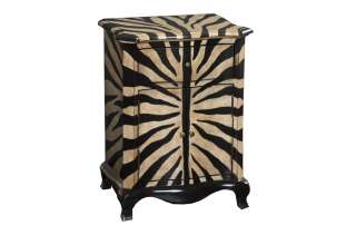 Hand Painted Zebra Print Accent Chest  