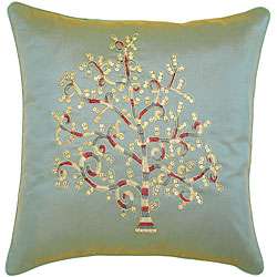 Decorative Asian Bodhi Tree Blue Green Pillow Sham  