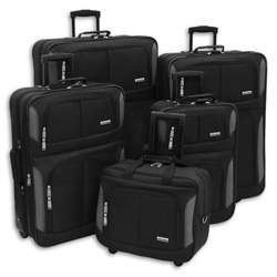 Advantage Black Streamline 5 piece Luggage Set  