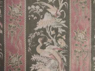 Antique French Pillement chinoiserie curtain fabric  