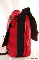 NEW Lesportsac RED Plaid Messenger Shoulder Bag  