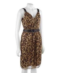 Famous NY Maker Leopard Print Silk Cocktail Dress  