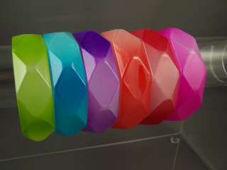 Ombre faceted bangle bracelet XL 2 7/8 wide opening  
