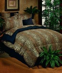 LEOPARD 8pc KING Bed in a Bag comforter set Animal  