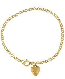 10k Gold 5 inch Infant Bracelet with Polished Heart  