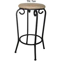 Iron 29 inch Bar Stools with Microsuede Seat (Set of 2)   