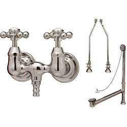 Clawfoot Tub Wall Mount Faucet, Drain & Supply Line Set  