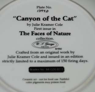 WS George/Julie Kramer Cole LtEd Plate Canyon of Cat  