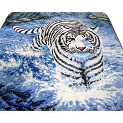 White Bengal Tiger Design Blanket  