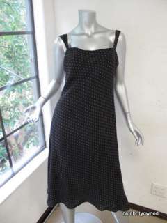 Ralph Lauren Black & White Polka Dot Sleeveless Dress L  