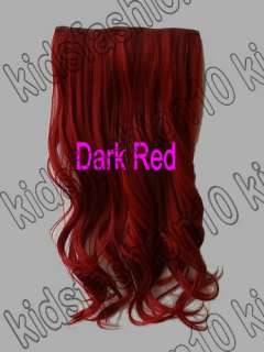 Clips On Hair Piece Extension 50cm Long 20“ Wavy All Color Free 