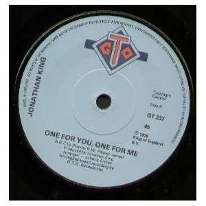   YOU, ONE FOR ME 7 INCH (7 VINYL 45) UK GTO 1978 JONATHAN KING Music