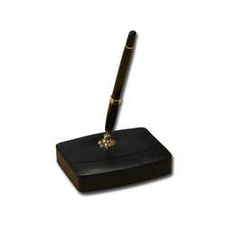 Dacasso Black Leather Single Pen Stand  