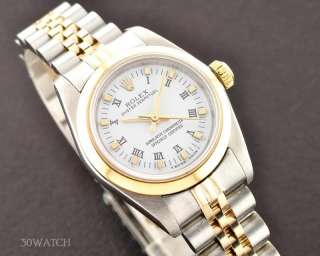 ROLEX LADIES 18K YELLOW GOLD OYSTER PERPETUAL WATCH  