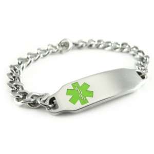 Womens Medical Alert Bracelet, Curb Chain, Medical ID  