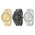 Geneva Platinum Womens Rhinestone Decorative Chronograph Cuff Watch