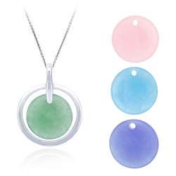 Sterling Silver Jade Interchangeable Necklace  