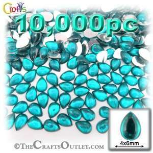  10,000pc Acrylic flatback Cabochons Teardrop 4x6mm   Aqua 