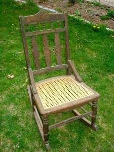 ROCKING CHAIR EASTLAKE ROCKER CANNED SEAT ANTIQUE CHAIR  