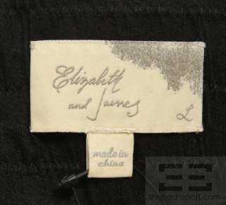 Elizabeth & James Black Strapless Pleated Maxi Dress Size Large  