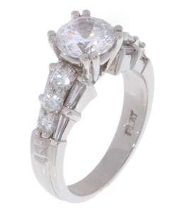 Scott Kay Platinum 1 ct Diamond Engagement Ring with CZ Center Stone