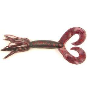   Tail Hula 5 inch Motoroil w/ Red Flake Fishing Bait