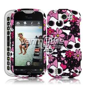 VMG HTC myTouch 4G Slide   Black/Pink Flower Skulls Design 