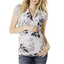 Lilac Clothings Womens Maternity Karen Print and Lace Top   