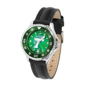 Tulane Green Wave Competitor Ladies AnoChrome Watch with Leather Band 