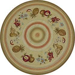 Hand hooked Country Beige Rug (76 Round)  